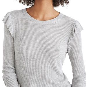 Ruffle-sleeve pullover sweater Madewell Sz S